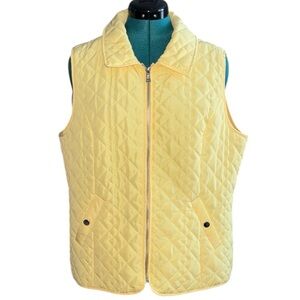 Christopher & Banks Bright Yellow Quilted Vest, NWOT